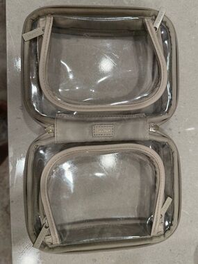 Calpak Small Clear Cosmetics Case in Stone